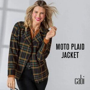 Cabi Moto Plaid Jacket Size Medium #4401